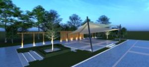 W centrum Spały stanie scena pod żaglami