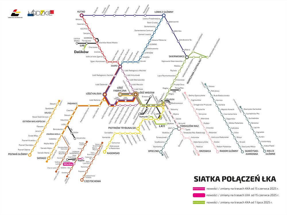 siatka połączeń ŁKA i KKA