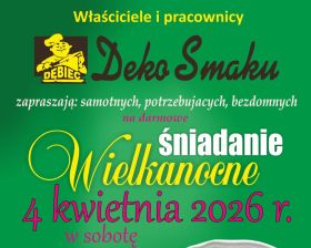 Śniadanie odbędzie się 4 kwietnia o&nbsp;godz. 12.00 w&nbsp;parku przy ul. Wschodniej