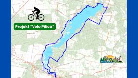 tak wygląda wstępny przebieg pętli rowerowej wokół Zalewu Sulejowskiego (fot. Urząd Miejski w&nbsp;Sulejowie)