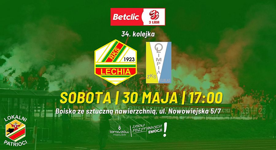 Na finał sezonu Lechia Tomaszów Maz. podejmie Olimpię