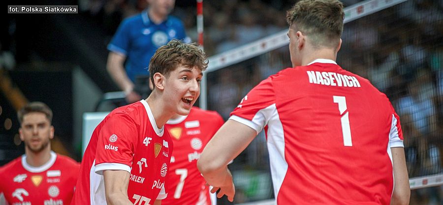 Jakub Przybyłkowicz zadebiutował w kadrze narodowej siatkarzy jako najmłodszy w historii zawodnik (fot. Polska Siatkówka)