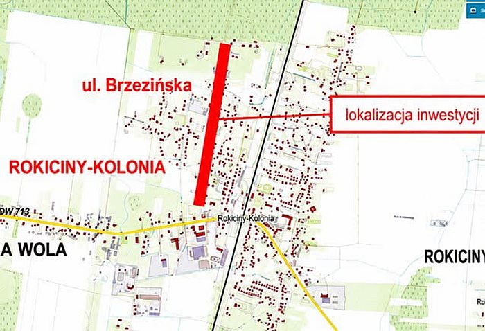 Generalny wykonawca przebudowy około kilometrowego odcinka drogi gminnej nr 116301E w Rokicinach-Kolonii zaplanował rozpoczęcie prac na czwartek, 30 lipca