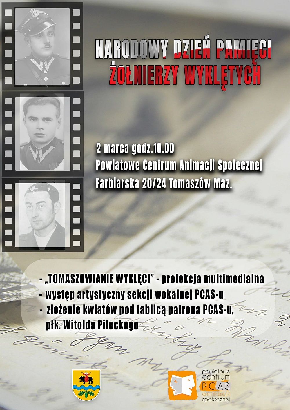 2 marca o godz. 10.00 w Powiatowym Centrum Animacji Społecznej odbędzie się żywa lekcja historii.