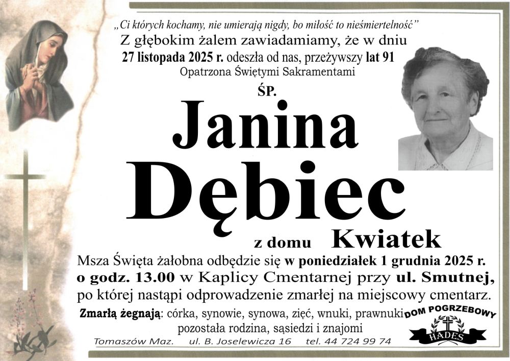 Śp. Janina Dębiec 