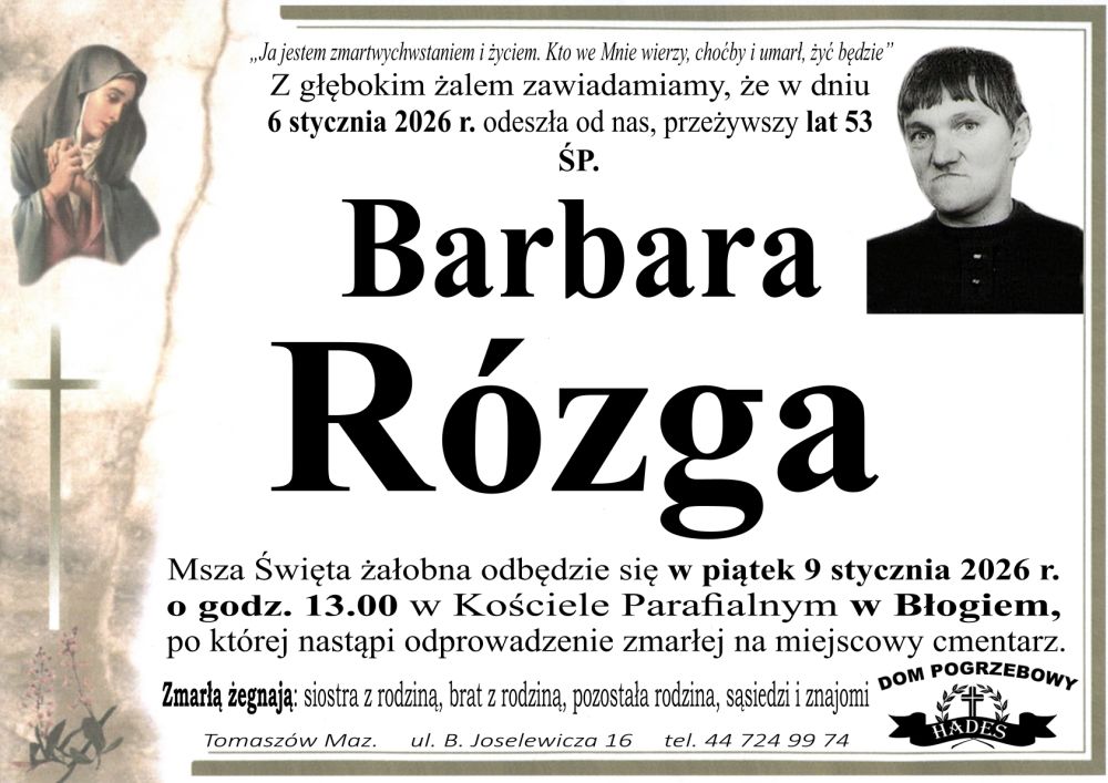 śp. Barbara Rózga