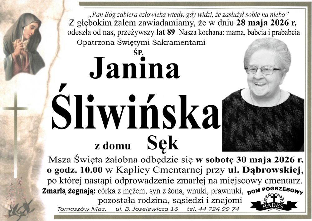 śp. Janina Śliwińska