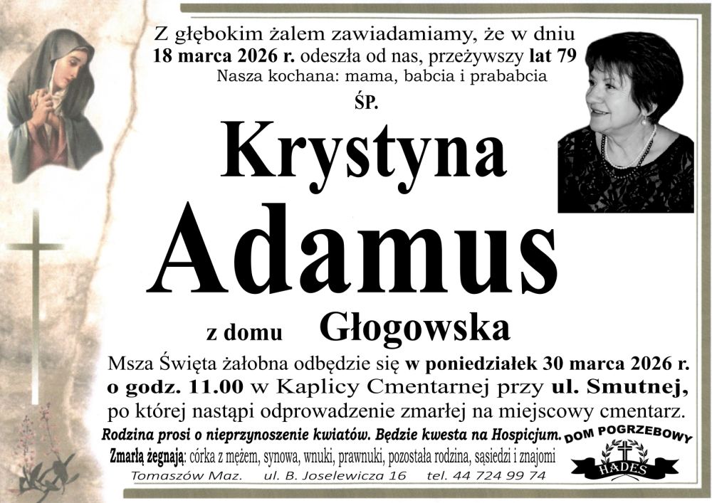 śp. Krystyna Adamus