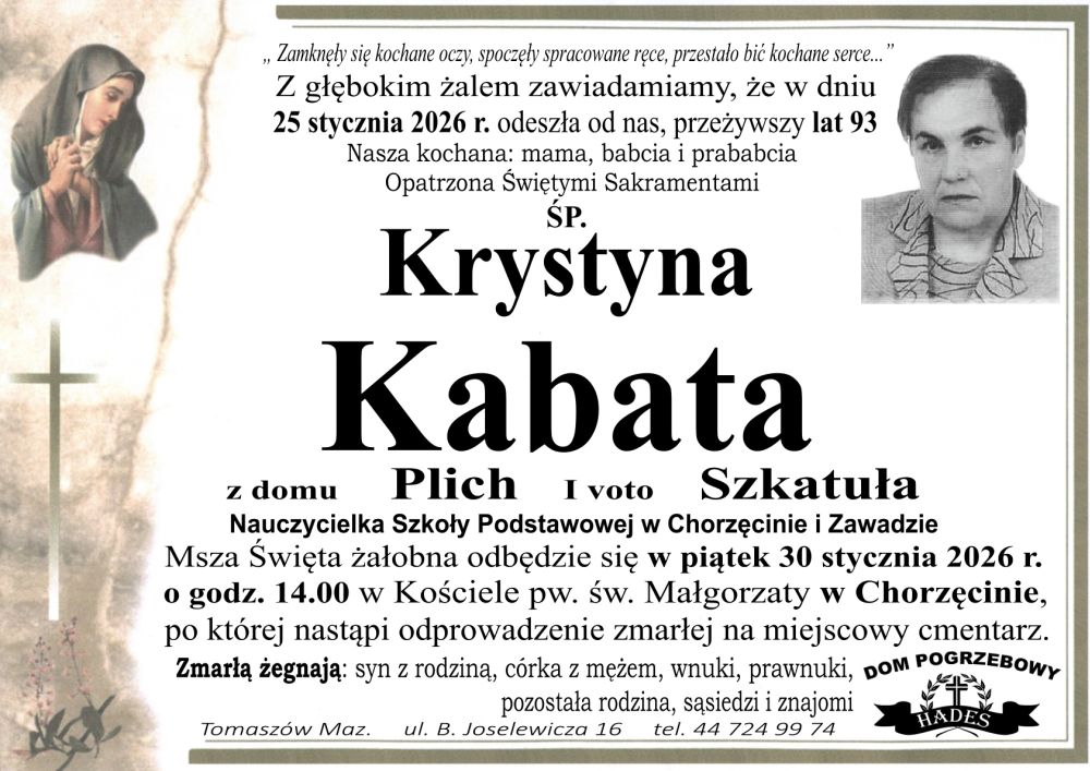 śp. Krystyna Kabata