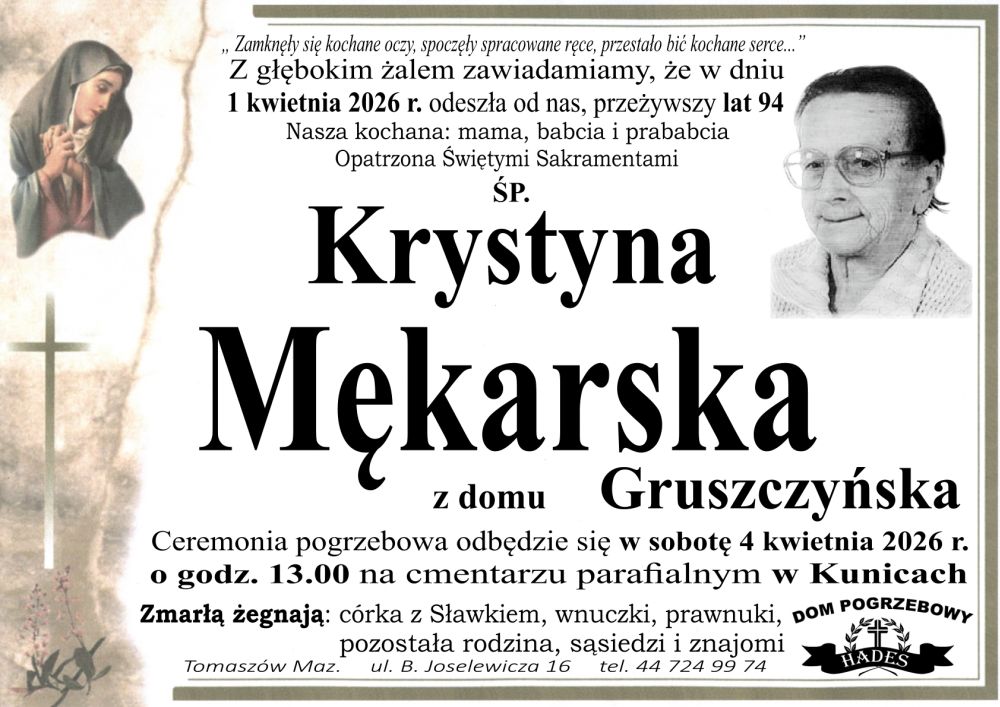 śp. Krystyna Mękarska