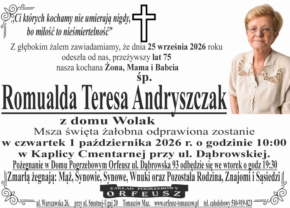 śp. Romualda Teresa Andryszczak