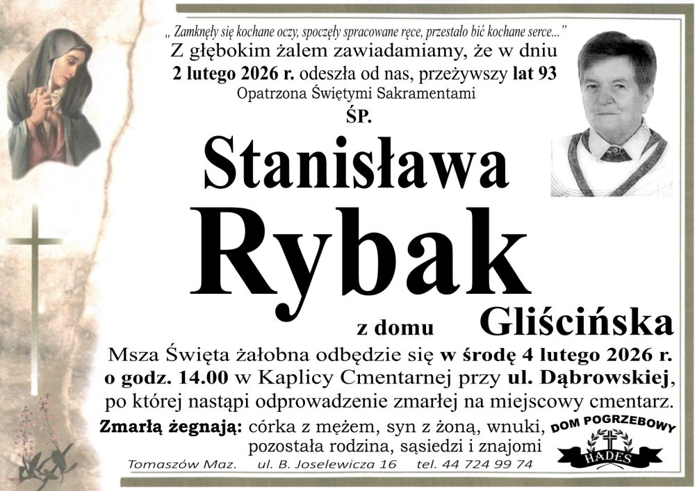 śp. Stanisława Rybak Gliścińska