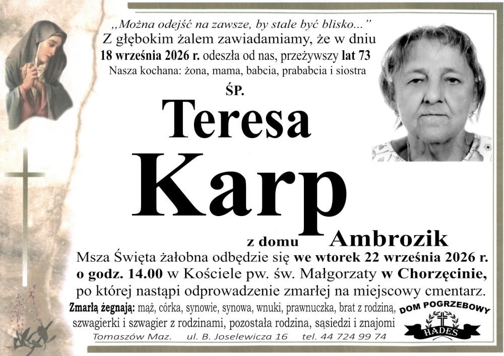 śp. Teresa Karp