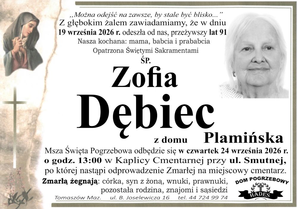 śp. Zofia Dębiec