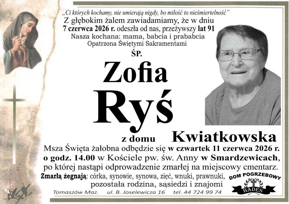 śp. Zofia Ryś
