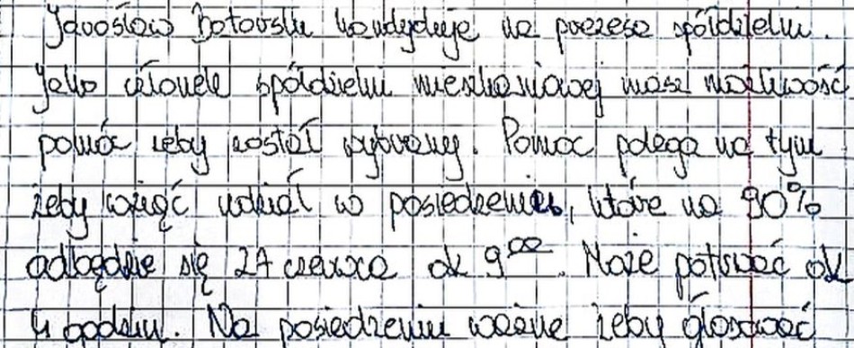 Przykładowa forma agitacji na rzecz jednego z kandydatów na prezesa zarządu