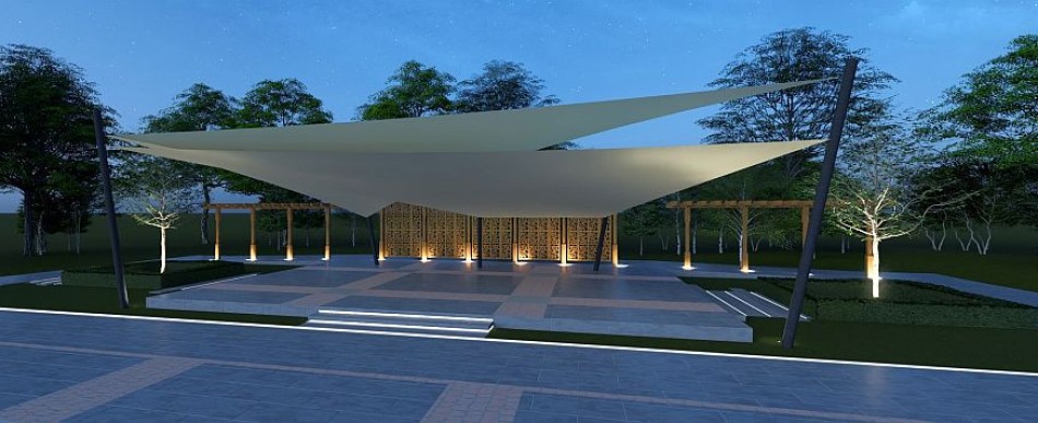 W Spale powstaje scena pod żaglami i nowe alejki spacerowe.